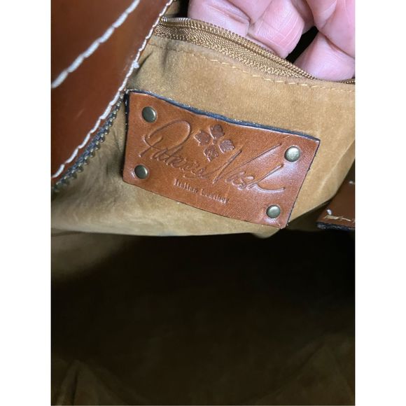 Patricia Nash Tote Leather Brown Laser Cut Bag Purse - Picture 8 of 16